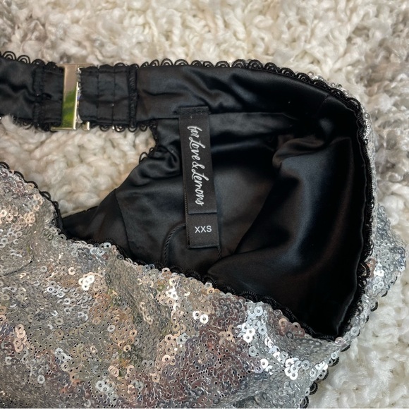 FOR LOVE & LEMONS Silver Sequin High Waisted panty - Picture 7 of 10